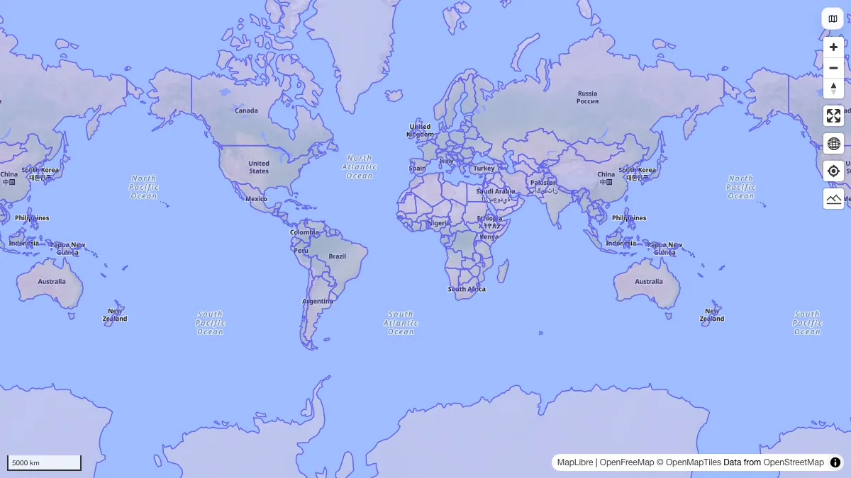 Country Boundaries: actual dataset map preview