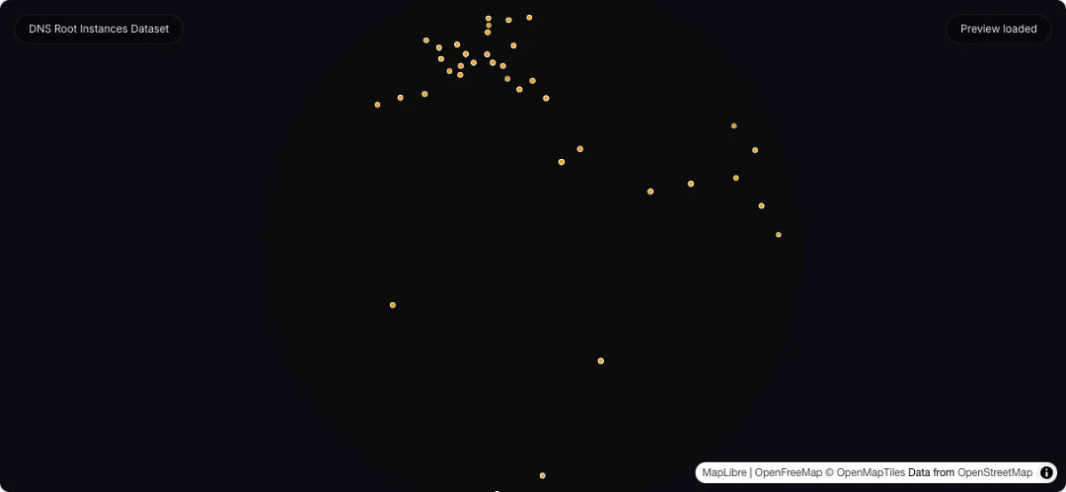 DNS Root Instances Dataset: actual dataset map preview