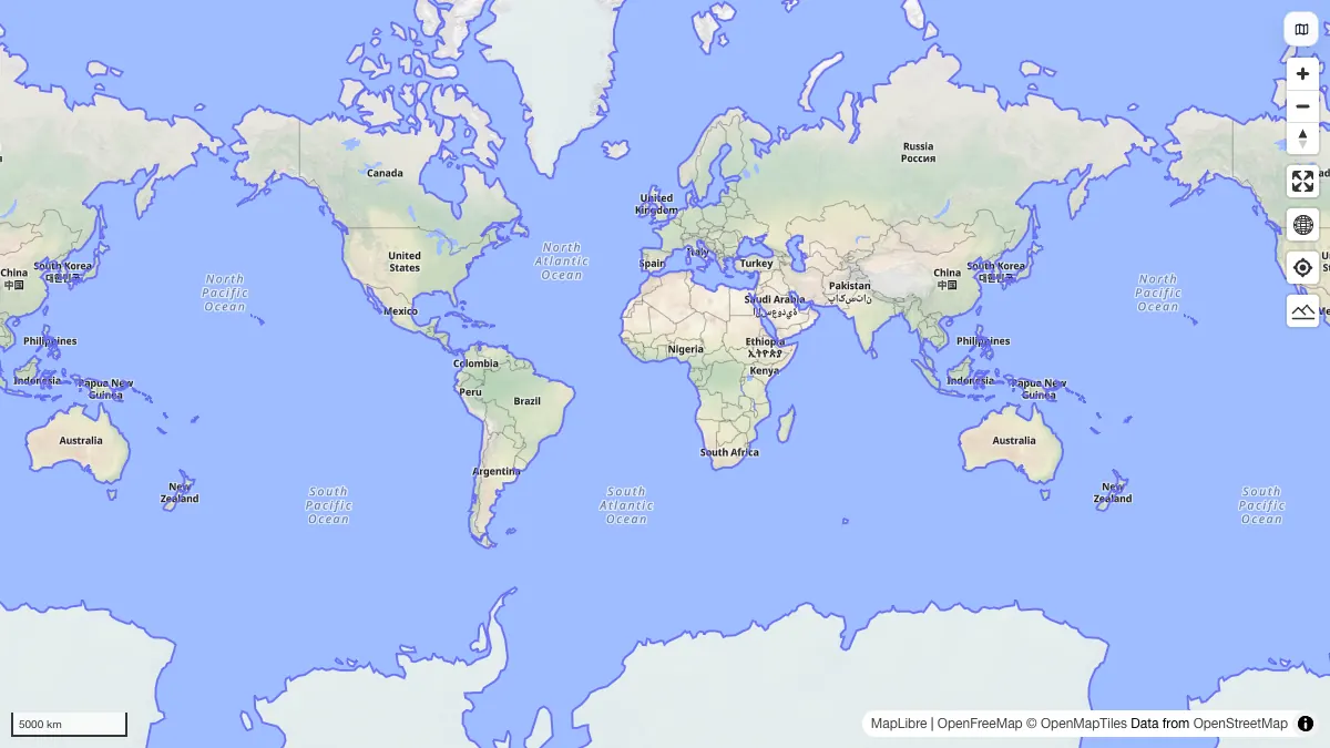 World Coastline: actual dataset map preview